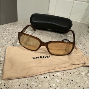 CHANEL Brown Sunglasses with Case